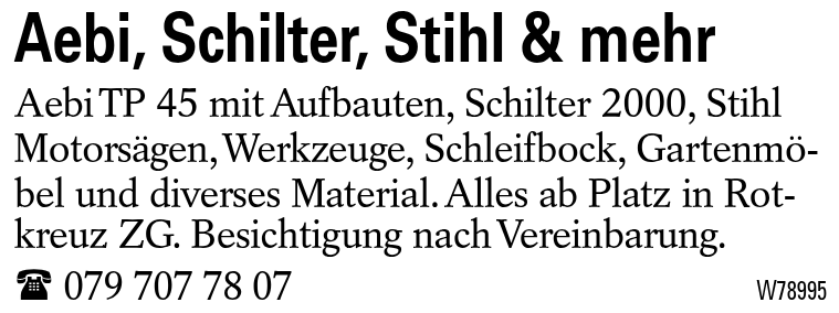 Aebi, Schilter, Stihl & mehr