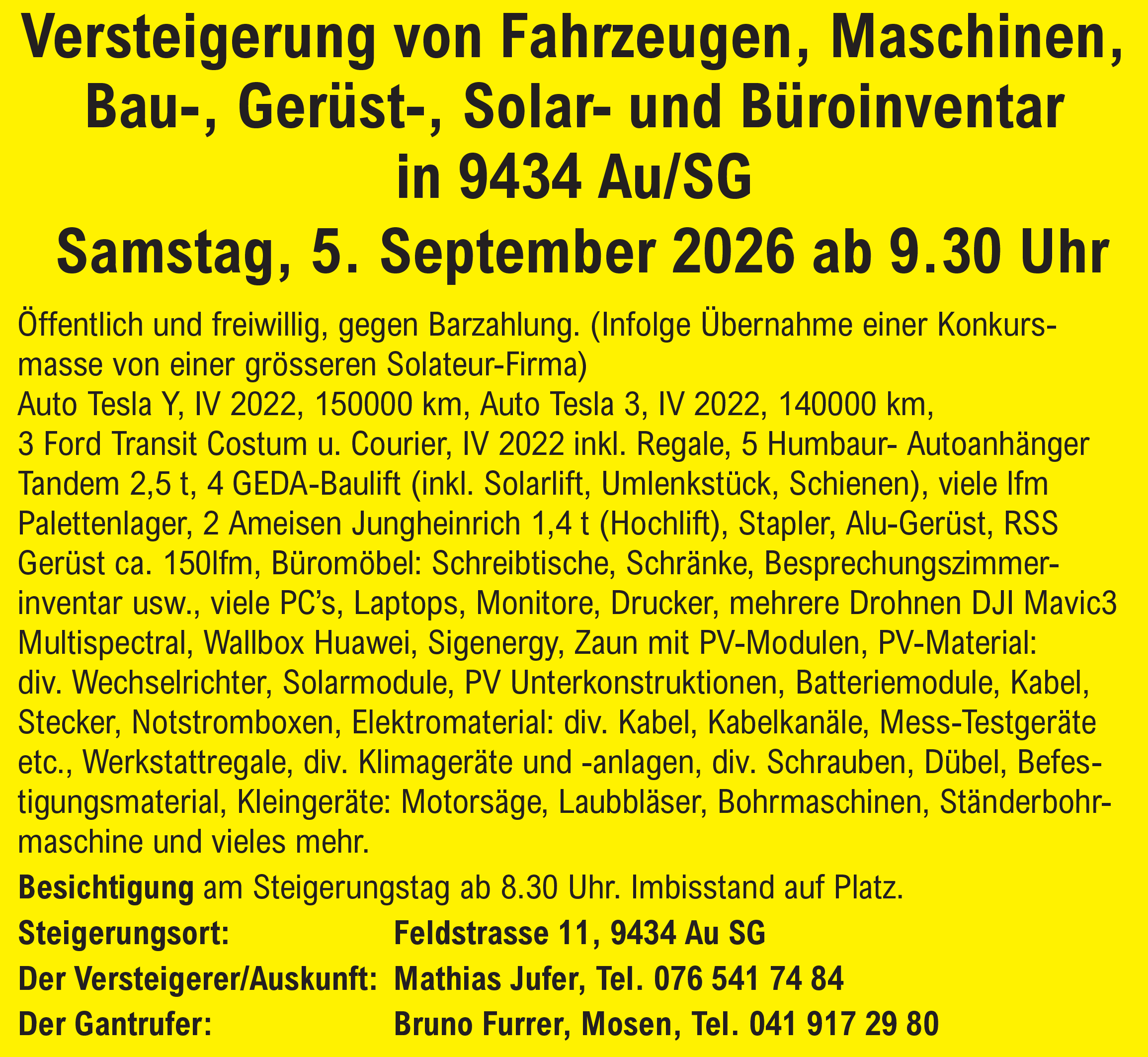 Fahrzeuge, Maschi. usw 9434 Au